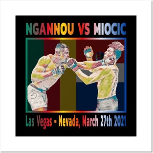 Ngannou Vs Miocic Flags Colors Posters and Art